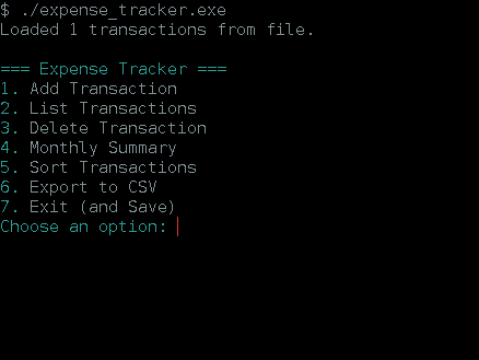 CLI Expense Tracker